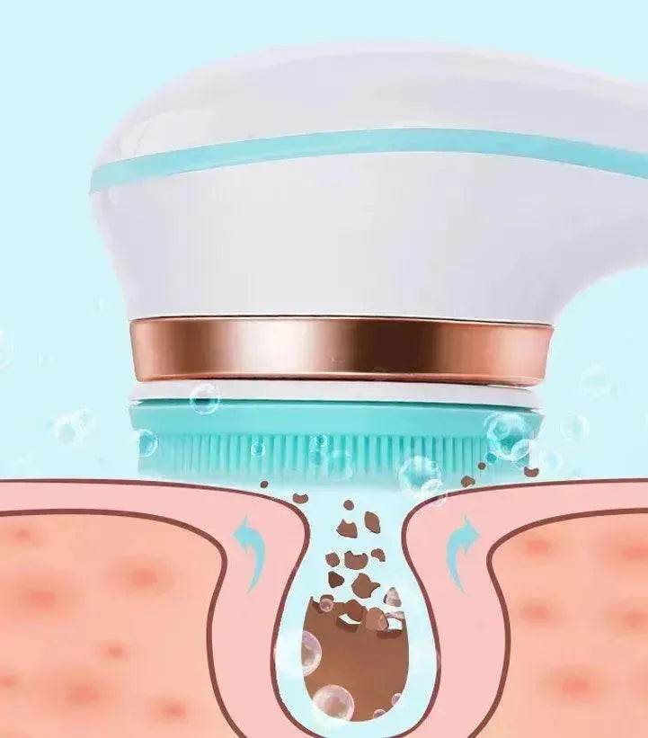 Brosse de Bain Électrique en Silicone, Exfoliant pour le Dos, Rechargeable USB, 2 Vitesses, Rotative, Étanche pour Douche Spa, Brosse Nettoyante pour le Corps