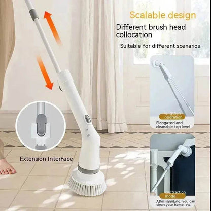 Electric Scrubber Cleaning Wall Long Hadle Elbow Telescopic Multifunction Cleaning Brush