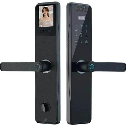 Electronic Door Lock With Surveillance Camera, Fingerprint Lock Graffiti  Home Password Lock Mobile Phone Video Anti-theft