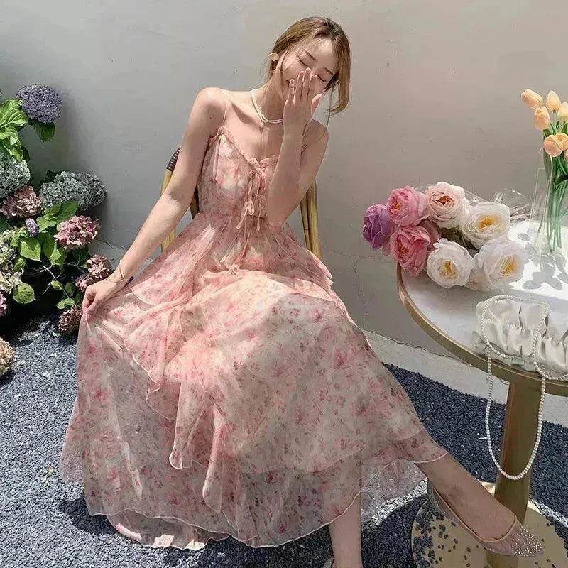 Élégante Robe Longue Maxi sans Manches à Imprimé Floral, Décontractée pour l'Été et l'Extérieur pour Femmes