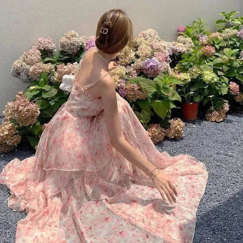 Élégante Robe Longue Maxi sans Manches à Imprimé Floral, Décontractée pour l'Été et l'Extérieur pour Femmes
