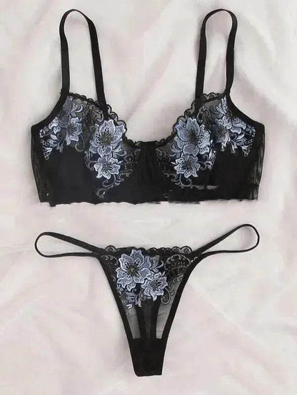 Embroidered Lace Charming Lingerie Temptation Lingerie Set