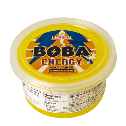 Volt Amber Bursting Boba ENERGY | Caffeinated Popping Boba | Foodservice Bossen Canada Distribution | Ships Free Within Canada on Orders Above CAD $199