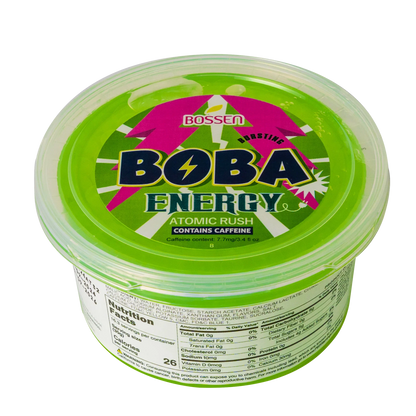 Atomic Rush Bursting Boba ENERGY | Caffeinated Popping Boba | Foodservice Bossen Canada Distribution | Ships Free Within Canada on Orders Above CAD $199