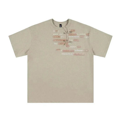 English Letter Short Sleeve Cotton