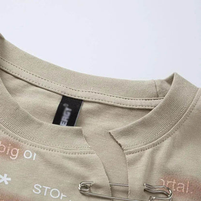 English Letter Short Sleeve Cotton
