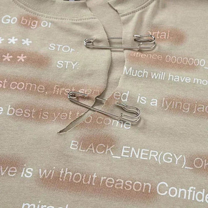 English Letter Short Sleeve Cotton