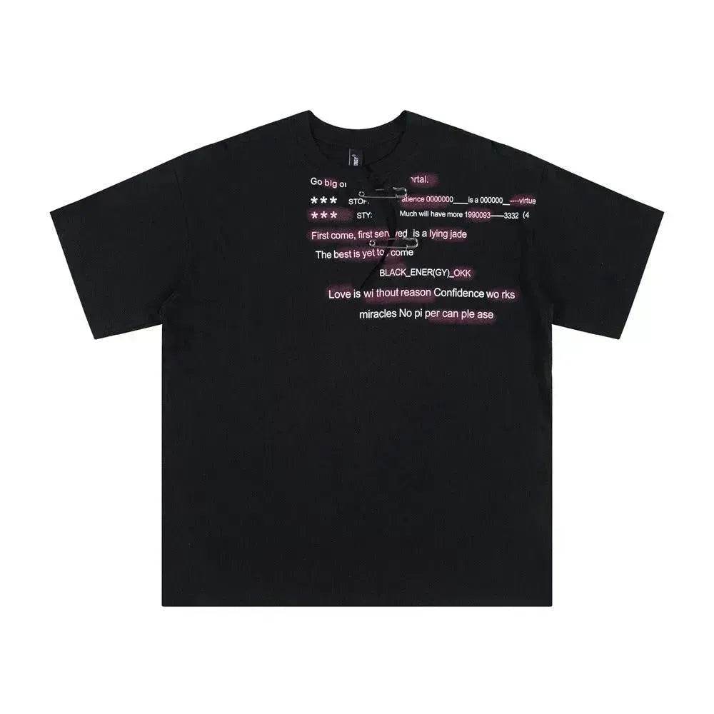 English Letter Short Sleeve Cotton