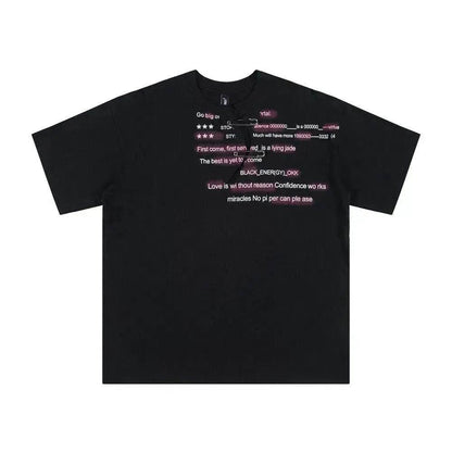 English Letter Short Sleeve Cotton
