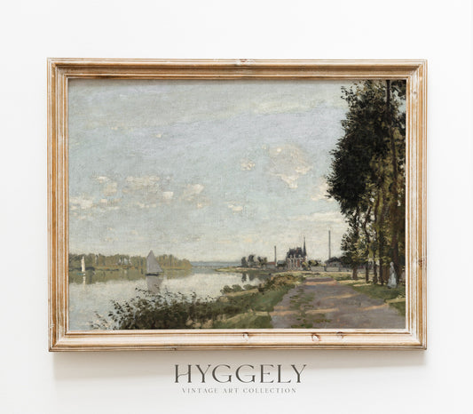 Impression d'Art Paysage Vintage Côtier au Bord de la Rivière L0141