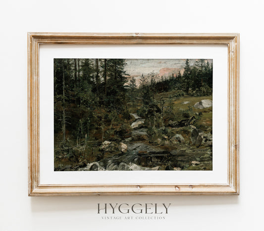 Impression d'Art Paysage Vintage de style Sombre L0122