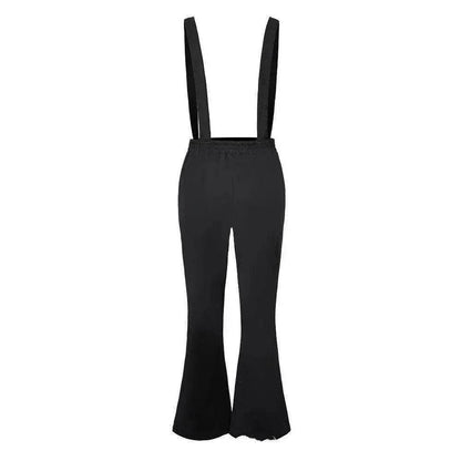 European And American High Waist Strap Casual Flared Jeans Pants