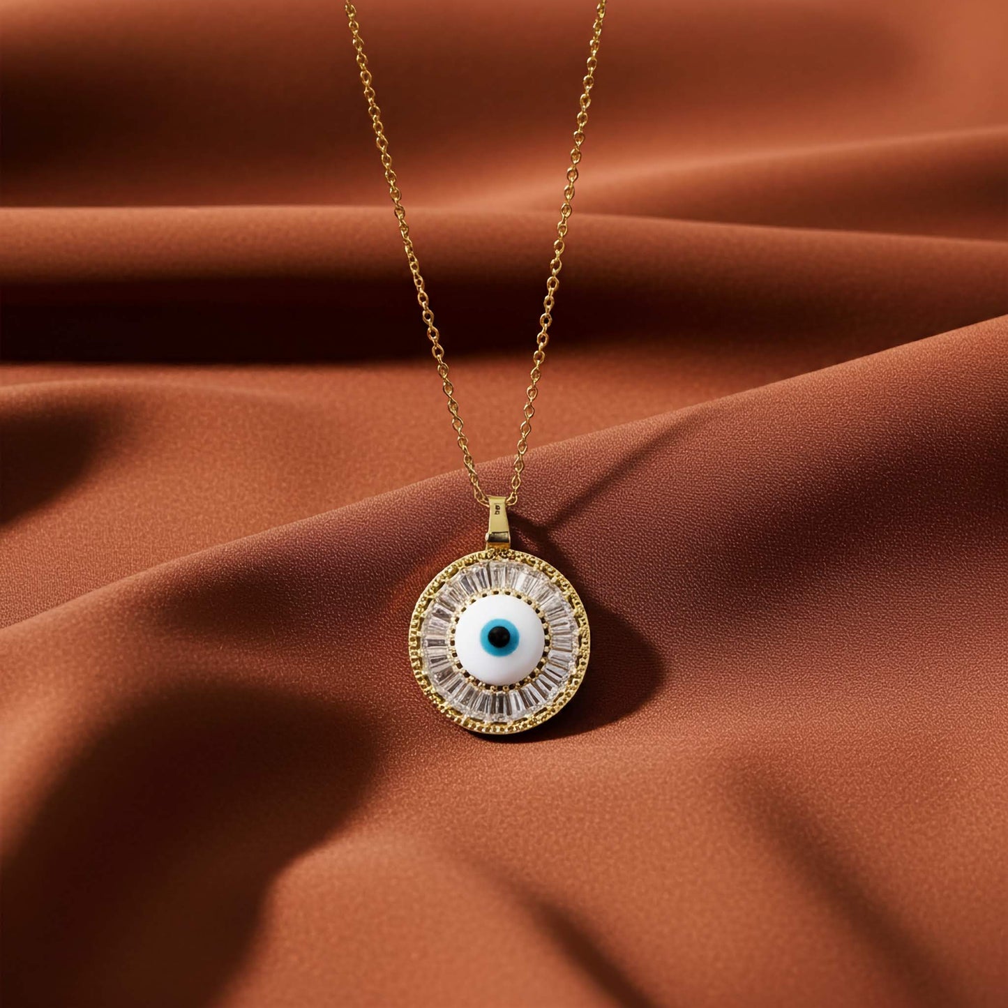 Evil Eye Gold Plated Pendant Necklace