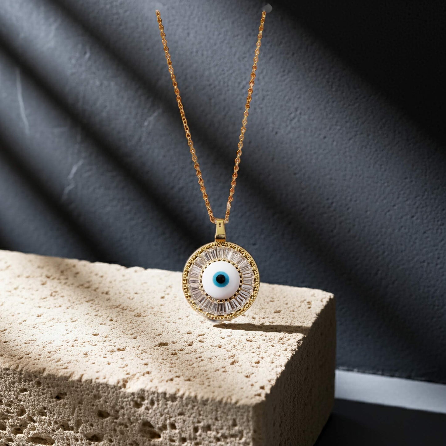 Evil Eye Gold Plated Pendant Necklace