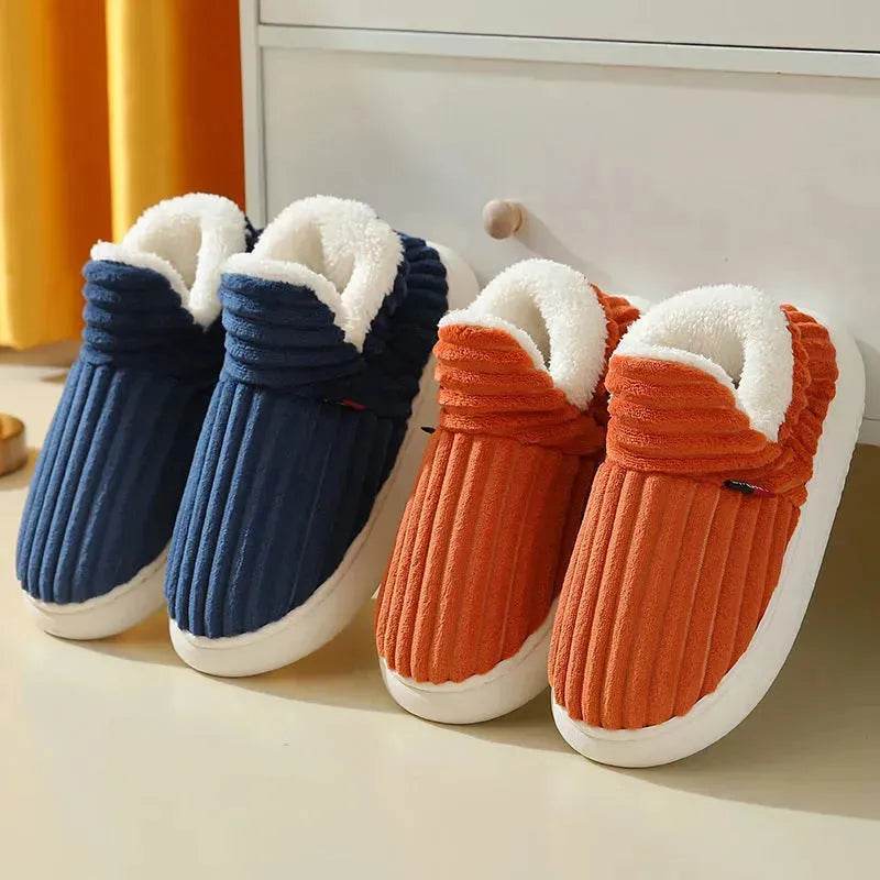 Hommes Hiver Nouvelles Femmes Pantoufles en Coton Extérieur Mode Couple Pantoufles Chaudes Intérieur Chambre Coton Peluche Chaussures Polaire Moelleuses