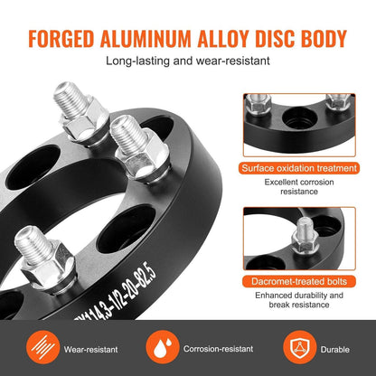 Wheel Spacers Wheel Adapters 5 Lug Forged Spacer 4 PCS Black