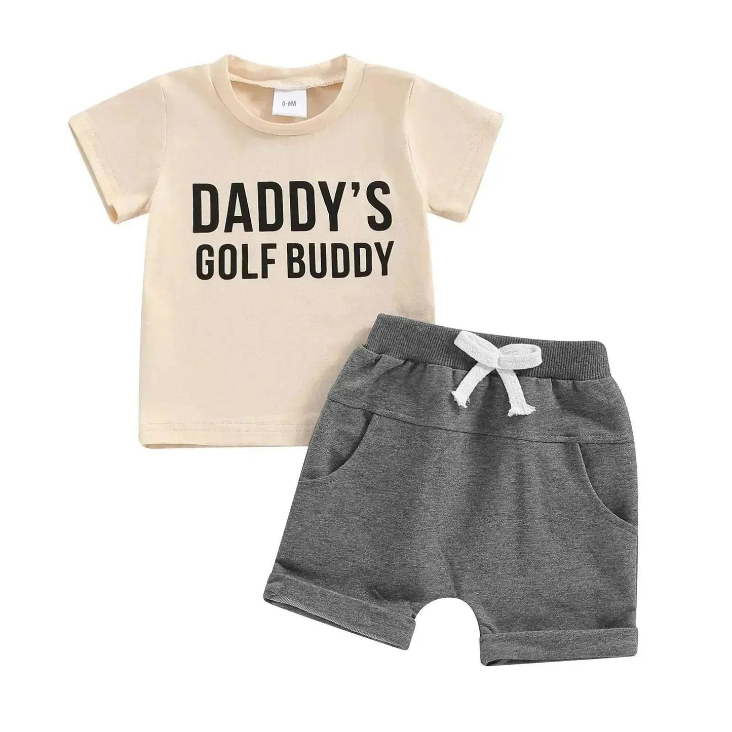 Ensemble deux pièces pour garçons, fin en pur coton, short et manches courtes, collection d'été "Le petit garçon de papa"