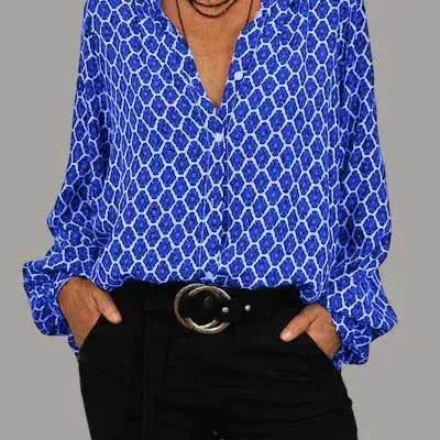 Women's blouse V-neck Long Sleeve Stylish Button down Blouse shirt