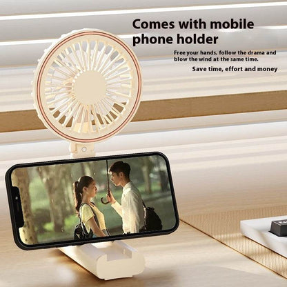 Mini Folding Digital Display Mute Refrigeration Handheld Fan