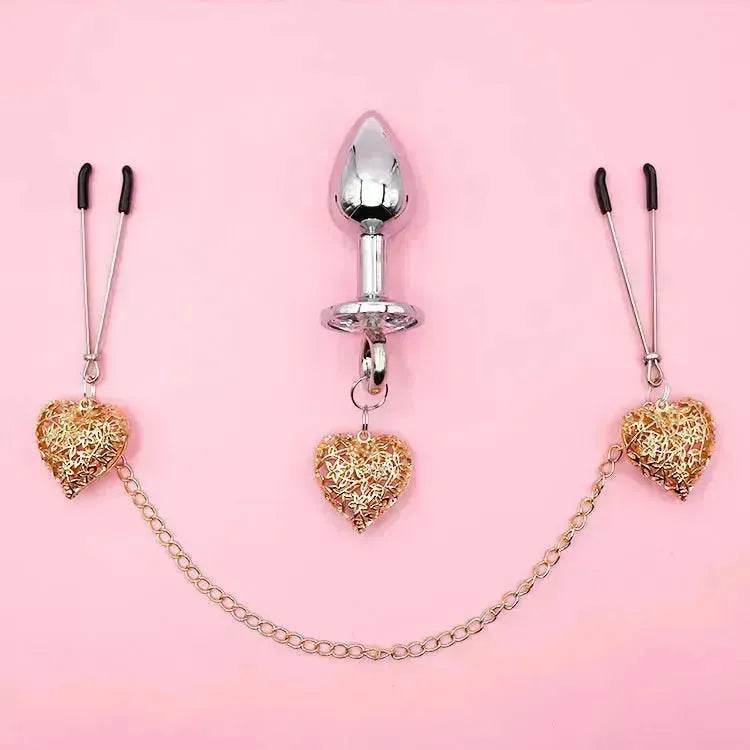 Love Chain Sex Toys Bell For Women Nipple Clamp Anal Plug