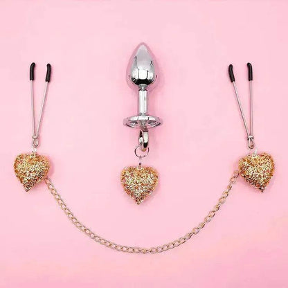 Love Chain Sex Toys Bell For Women Nipple Clamp Anal Plug
