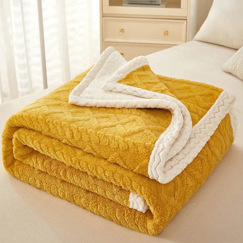 Blanket Double Thickened Warm Coral Fleece Sofa Winter Blanket