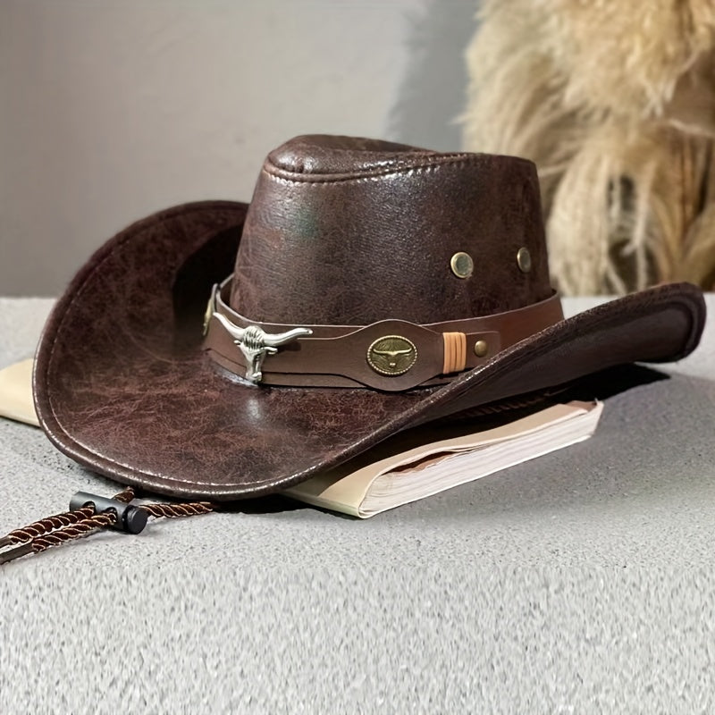 [Bullhide Cowboy Hat] Western Cowboy One Bullhide Rivet Cowboy Hat | Outdoor Sunshade Hat