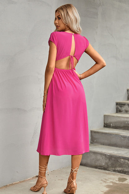 Women’s Solid Color Backless Slit Dress – Sleeveless Slim-Fit Summer Maxi Dress