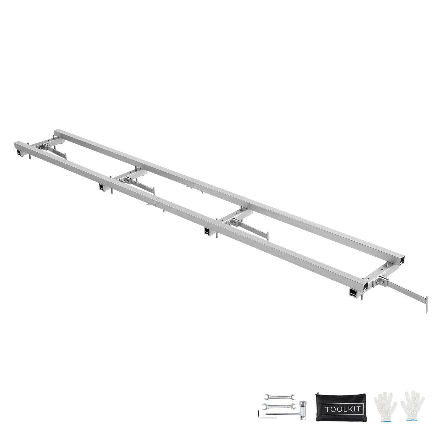 Rail Mill Guide System, 9 Ft Milling Guide, 4 Crossbar Kits Chainsaw Mill Rail Guide, Aluminum Adjustable Saw Mill Rail System Work With Chainsaw Mills For Builders And Woodworkers