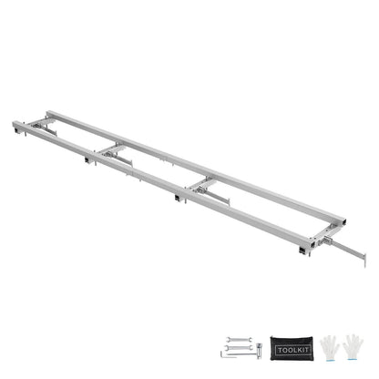 Rail Mill Guide System, 9 Ft Milling Guide, 4 Crossbar Kits Chainsaw Mill Rail Guide, Aluminum Adjustable Saw Mill Rail System Work With Chainsaw Mills For Builders And Woodworkers