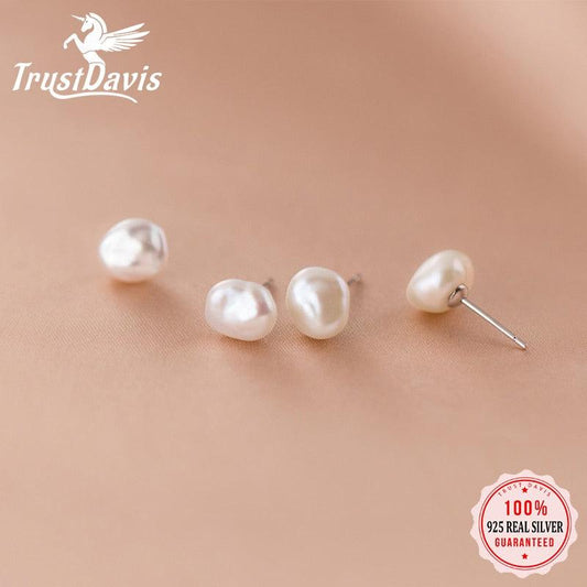 Boucles d'oreilles clous perles baroques