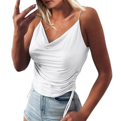 Spaghetti Strap Tops V-neck Camisole top Women Summer top