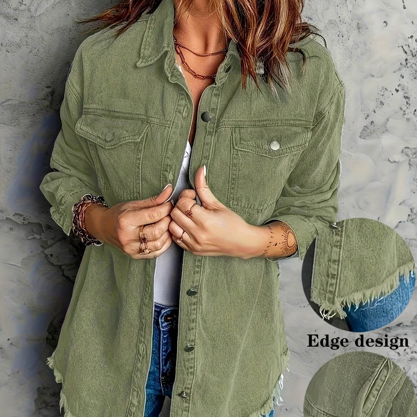 Veste en jean – Style décontracté délavé rétro pour femme