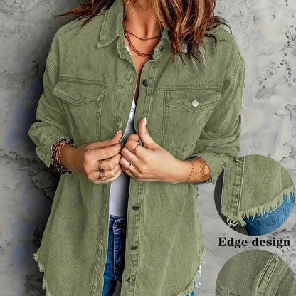 Veste en jean – Style décontracté délavé rétro pour femme