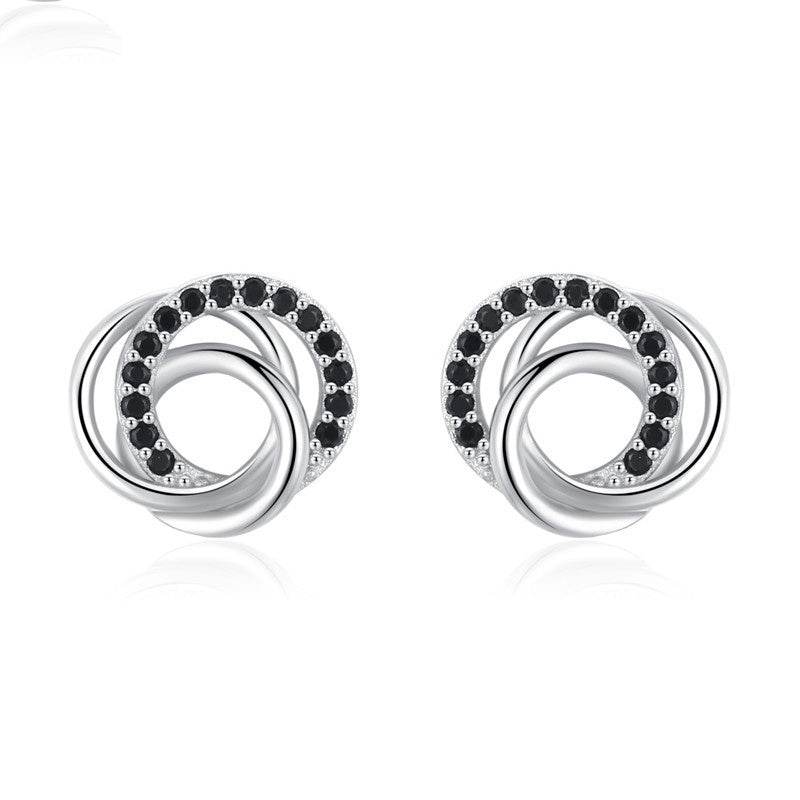Dignified Hollow Multi-circle Zircon Design Earring