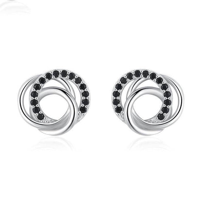 Dignified Hollow Multi-circle Zircon Design Earring