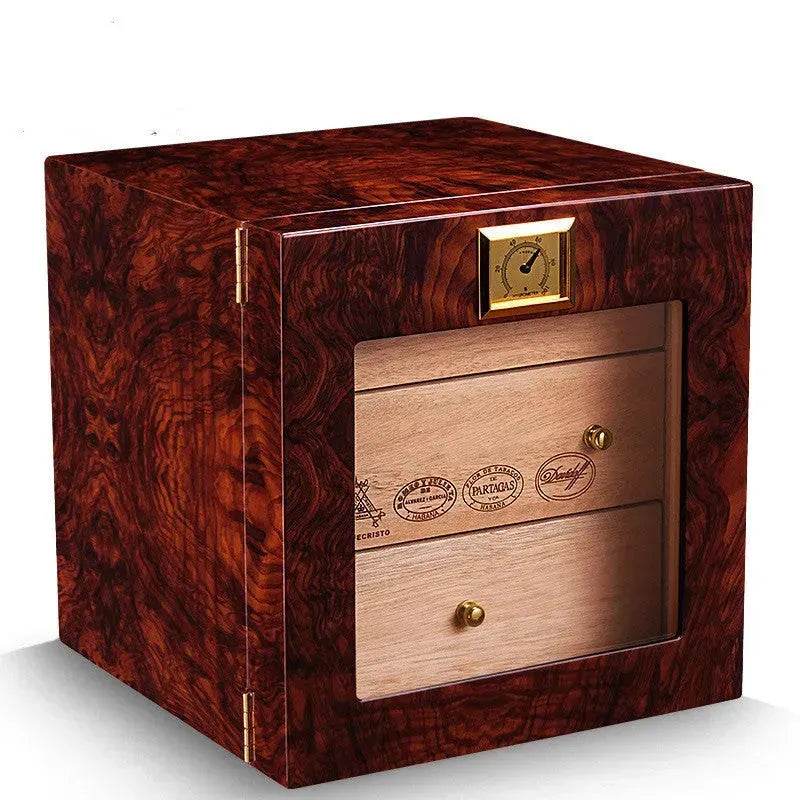 Lacquer Luxury Transparent Cedar Wood Cigar Humidors Box