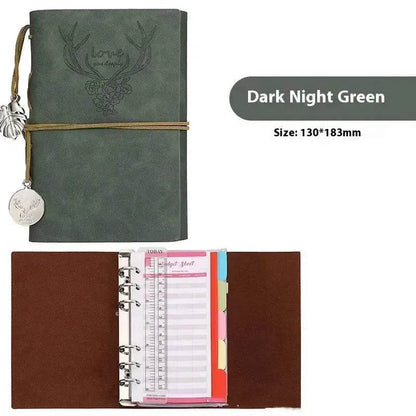Notebook A6 Leather Loose-leaf Tally Book Note Pad  Memo Note Book