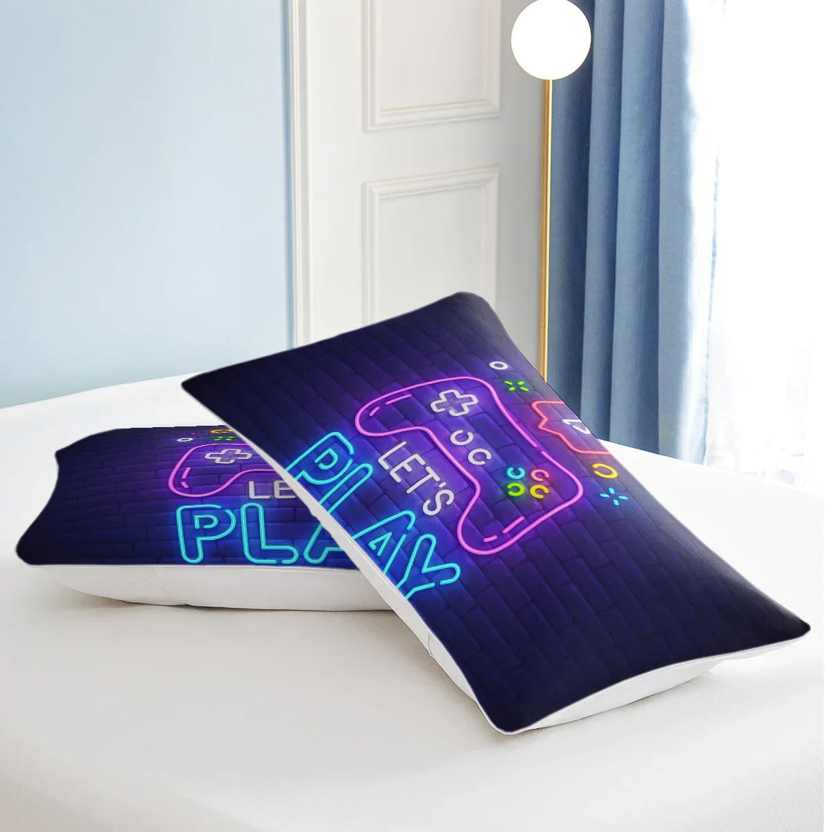 Gaming Duvet Cover Set Twin Full Queen King Size Video Game Controller Bedding Set, Boys Video Games Comforter Cover With 2 Pillow Shams, Bed Set For Boys Girls Bedroom Decor