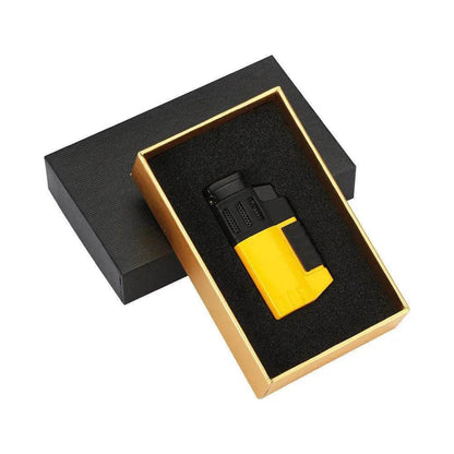Briquet à cigares portable en métal coupe-vent avec perforateur de cigares