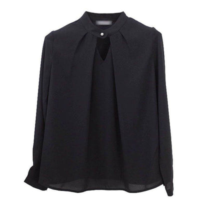 White Chiffon Blouse top Long Sleeves Office Blouses For Women