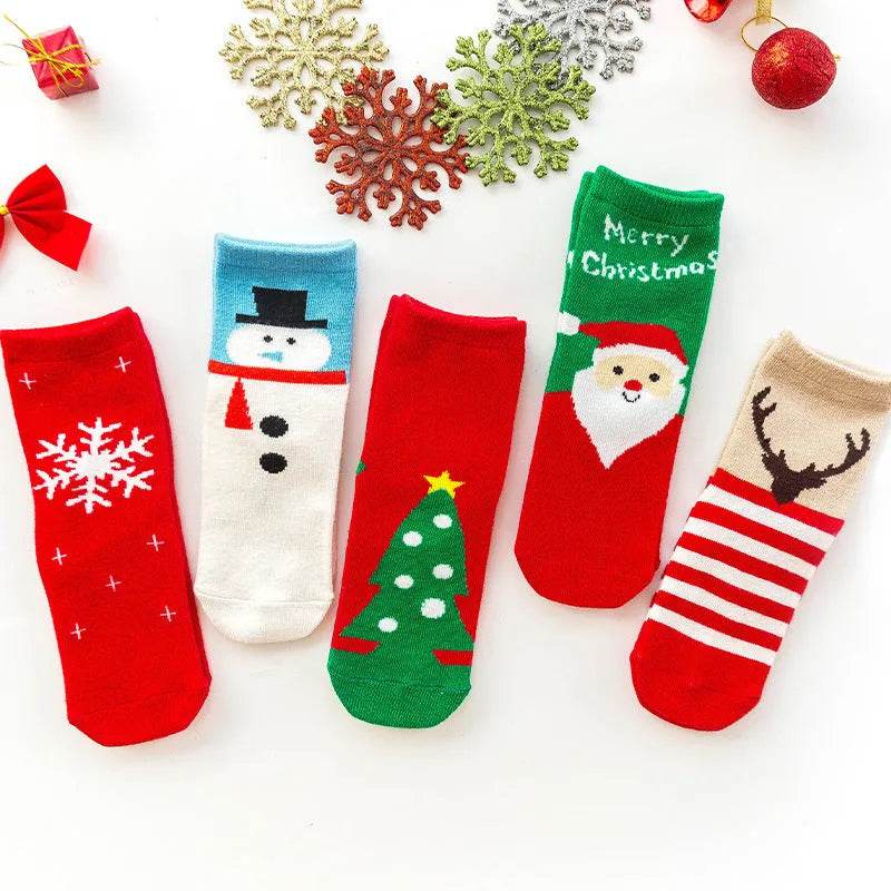 Chaussettes de Noël simples mi-mollet pour enfants