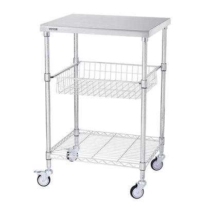 VEVOR 3-Tier Workbench Utility Cart for Kitchen Office