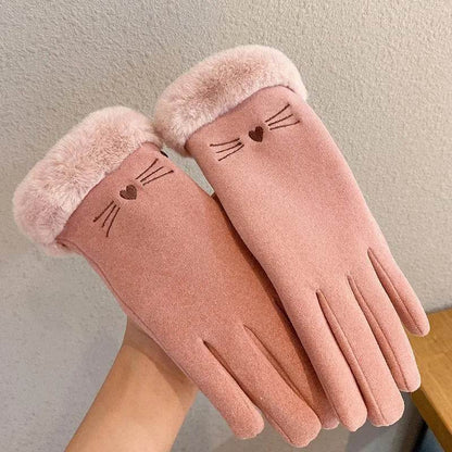 Gants d'équitation en daim matelassés, doublés polaire, chauds et mignons