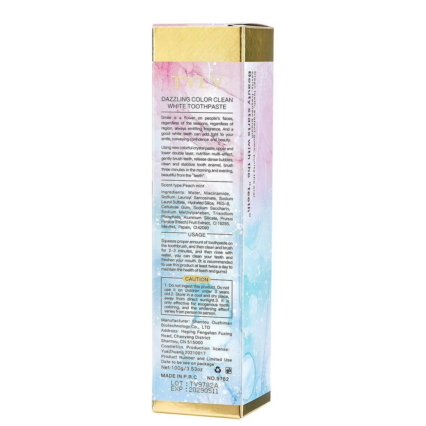 TVLV Colorful Pure Best Whitening Toothpaste