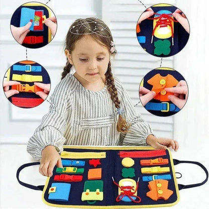 Nouvelle planche d'activités pour enfants Busy Board, jeu d'apprentissage de l'habillage et du boutonnage pour bébé, jouet d'apprentissage sensoriel préscolaire pour l'éducation précoce