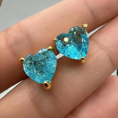 Diamond Color Stone Stud Earrings