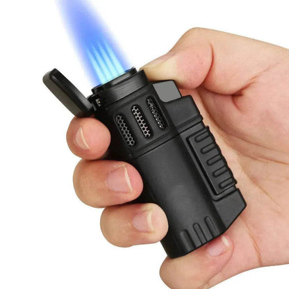 Briquet à cigares portable en métal coupe-vent avec perforateur de cigares