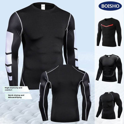 Men's Sports Quick-drying Long sleeve Workout Fitness T-shirt top