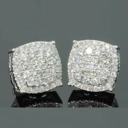 Diamond Color Stone Stud Earrings